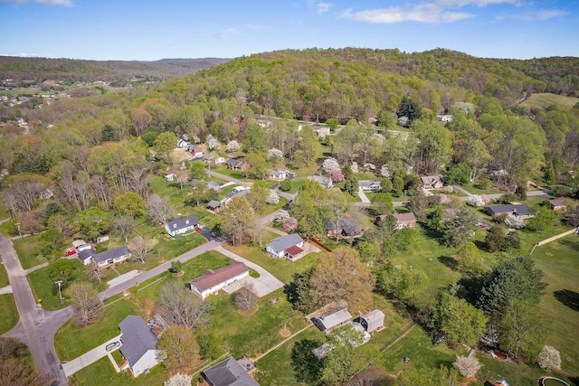 bird's eye view with a view of trees and a residential view