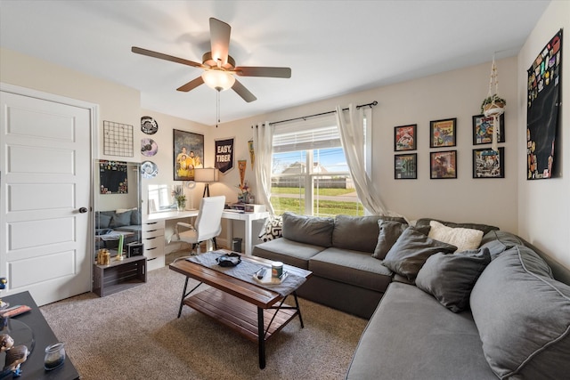 2229 Allen Griffey Rd, Clarksville, TN 37042 - living area with ceiling fan and carpet flooring