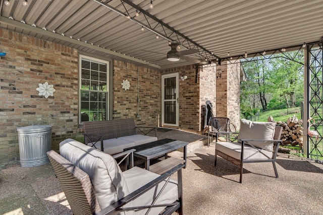 6112 Frontier Ct, Nashville, TN 37211 - view of patio with ceiling fan and an outdoor hangout area
