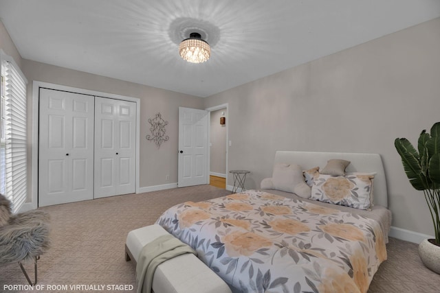 6112 Frontier Ct, Nashville, TN 37211 - carpeted bedroom featuring baseboards and a closet