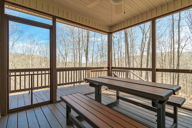 283 Dyestone Springs Rd, Hohenwald, TN 38462 - sunroom featuring ceiling fan