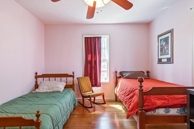 283 Dyestone Springs Rd, Hohenwald, TN 38462 - bedroom with hardwood / wood-style flooring and a ceiling fan