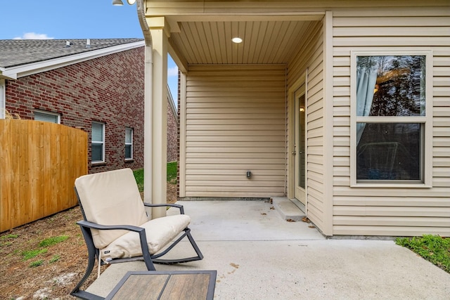 view of patio with fence