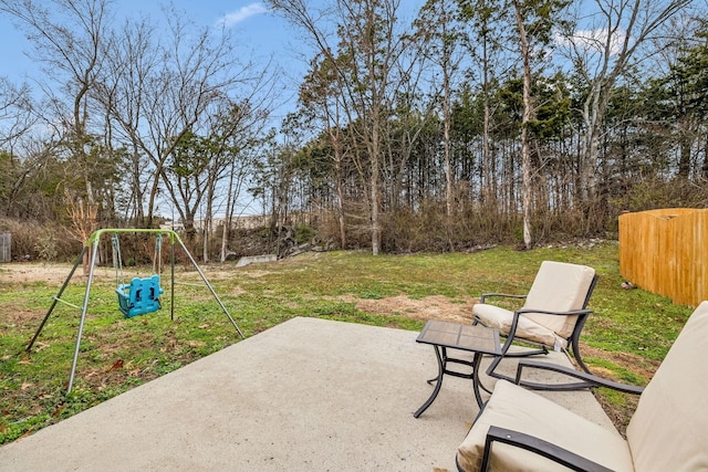 view of patio with a playground