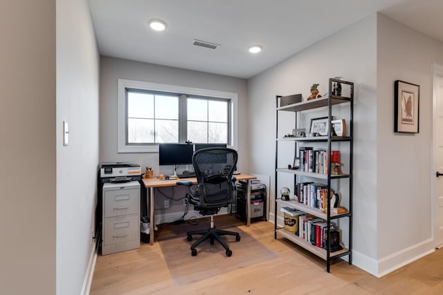 405 Sheas Way, Clarksville, TN 37043 - office featuring light wood finished floors, baseboards, and recessed lighting