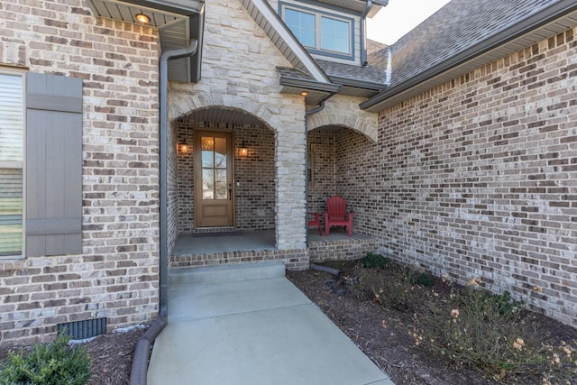 405 Sheas Way, Clarksville, TN 37043 - entrance to property with crawl space, a shingled roof, and brick siding