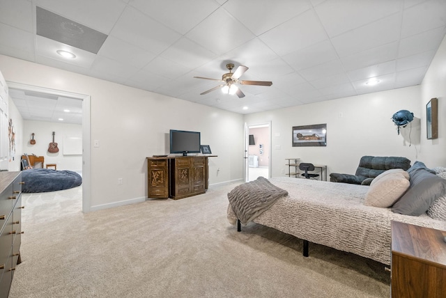 779 Iron Workers Rd W, Clarksville, TN 37043 - bedroom with baseboards, carpet floors, ceiling fan, and a drop ceiling