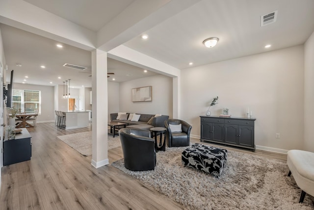 162 Jackson Alan Dr, Murfreesboro, TN 37130 - living area featuring light wood-style flooring and recessed lighting