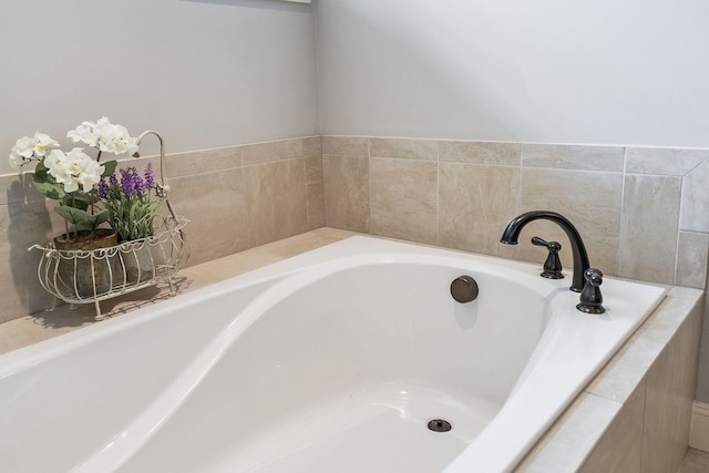 full bathroom with a garden tub