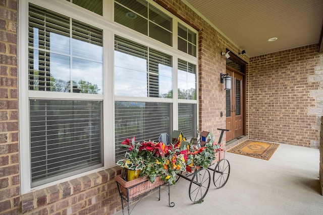 view of patio featuring french doors and covered porch