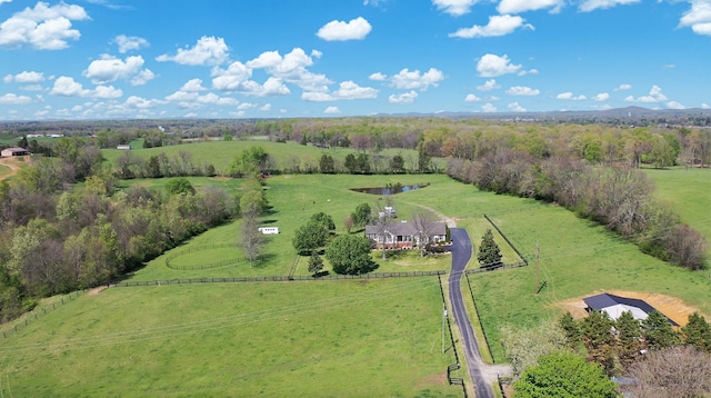 drone / aerial view featuring a rural view