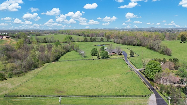 drone / aerial view with a rural view
