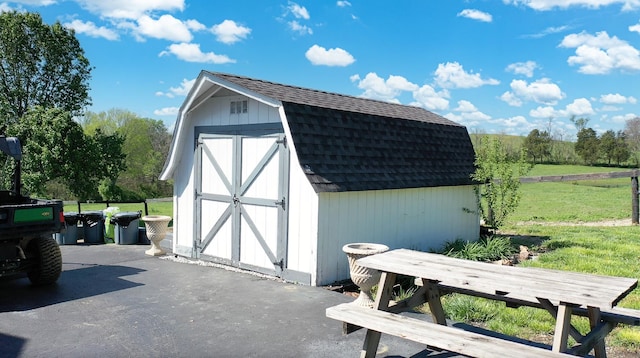 view of shed