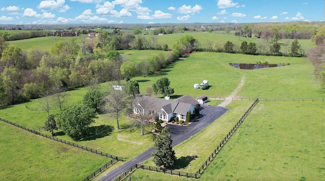 bird's eye view featuring a rural view