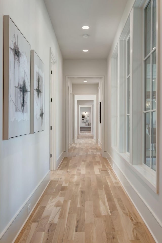 128 Alton Rd, Nashville, TN 37205 - hallway featuring light wood-style floors, baseboards, and recessed lighting