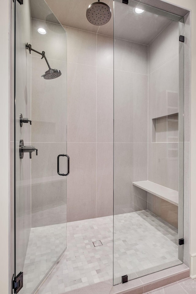 128 Alton Rd, Nashville, TN 37205 - bathroom with recessed lighting and a stall shower