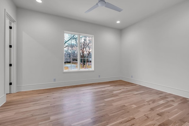 128 Alton Rd, Nashville, TN 37205 - unfurnished room with recessed lighting, light wood-type flooring, baseboards, and ceiling fan