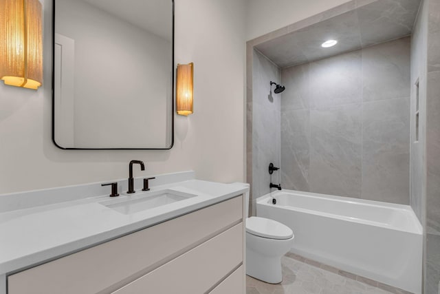 128 Alton Rd, Nashville, TN 37205 - full bath featuring bathing tub / shower combination, vanity, toilet, and tile patterned flooring