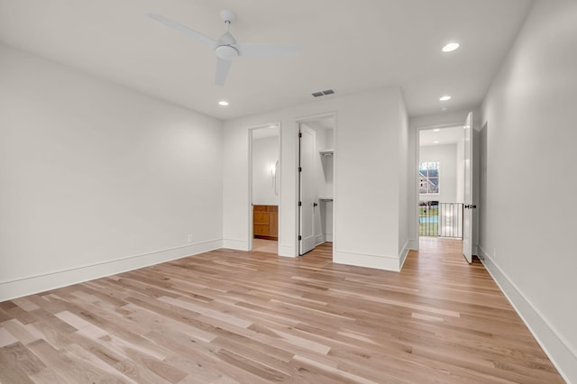 128 Alton Rd, Nashville, TN 37205 - unfurnished bedroom featuring a spacious closet, recessed lighting, visible vents, and light wood-type flooring
