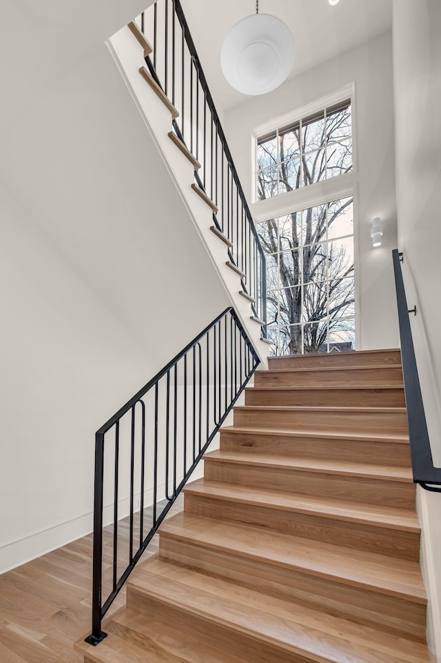 128 Alton Rd, Nashville, TN 37205 - stairway with baseboards and wood finished floors