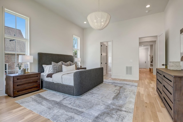 128 Alton Rd, Nashville, TN 37205 - bedroom with visible vents, light wood-style flooring, recessed lighting, and baseboards