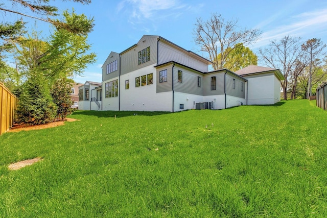128 Alton Rd, Nashville, TN 37205 - back of property with central air condition unit, a yard, and fence