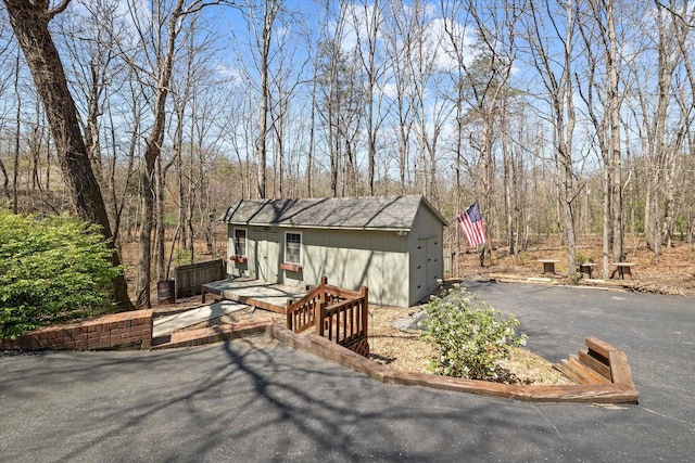 exterior space with an outdoor structure