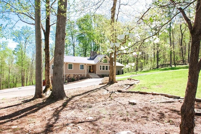 view of yard featuring driveway