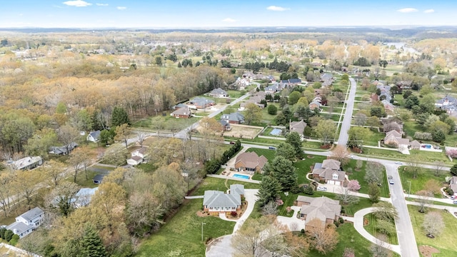drone / aerial view with a residential view