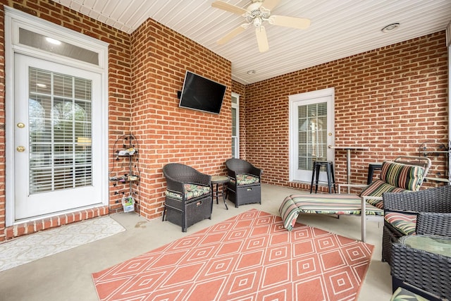 view of patio / terrace with ceiling fan