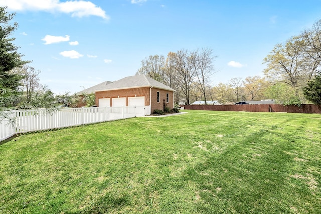 view of yard featuring a fenced backyard
