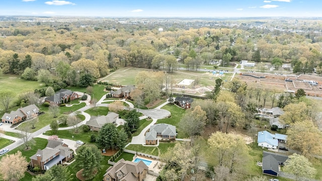 aerial view with a residential view and a forest view
