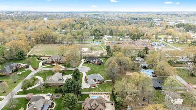 aerial view with a residential view