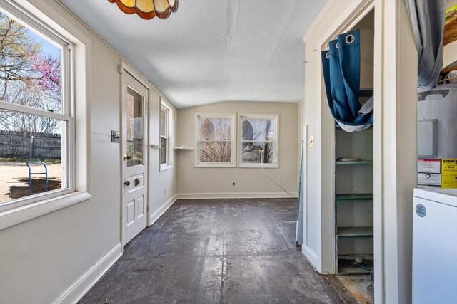 201 Knob Creek Rd, Wartrace, TN 37183 - hall featuring a wealth of natural light, lofted ceiling, and baseboards