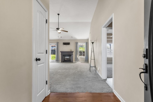 1995 General Neyland Dr, Clarksville, TN 37042 - corridor featuring baseboards, carpet flooring, and vaulted ceiling