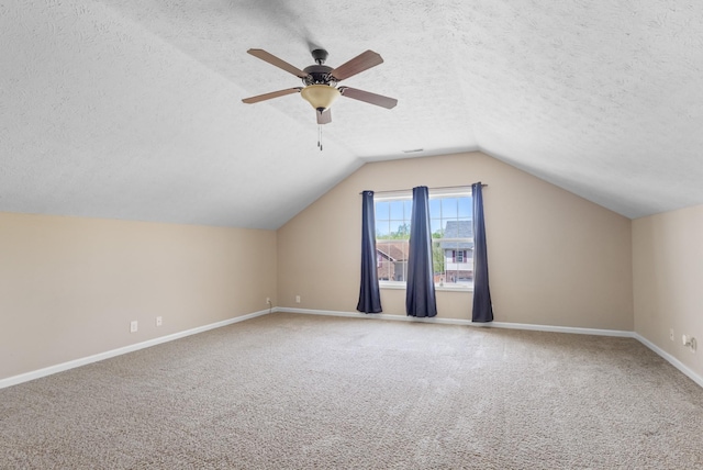 1995 General Neyland Dr, Clarksville, TN 37042 - bonus room featuring baseboards, carpet flooring, vaulted ceiling, and a textured ceiling