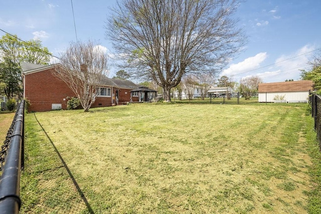 view of yard featuring fence