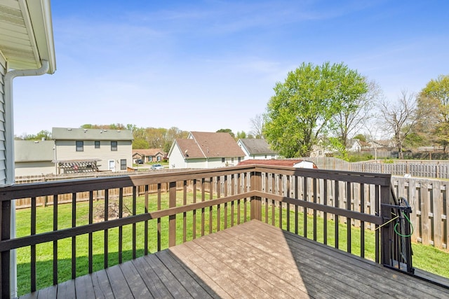 238 Kathleen Ct, Clarksville, TN 37043 - deck with a residential view, a fenced backyard, and a lawn