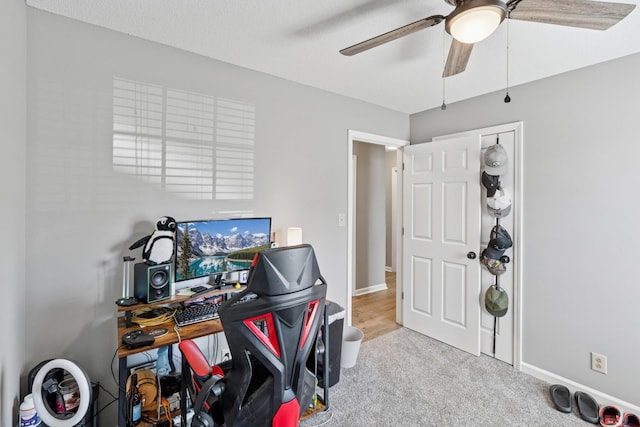 238 Kathleen Ct, Clarksville, TN 37043 - carpeted office space featuring baseboards and a ceiling fan