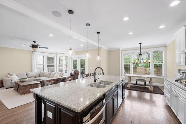 15 Westlawn Ct, Nashville, TN 37209 - kitchen featuring a sink, a wealth of natural light, oven, and dark wood-style floors