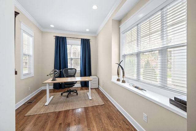 15 Westlawn Ct, Nashville, TN 37209 - office space with visible vents, dark wood finished floors, and a healthy amount of sunlight