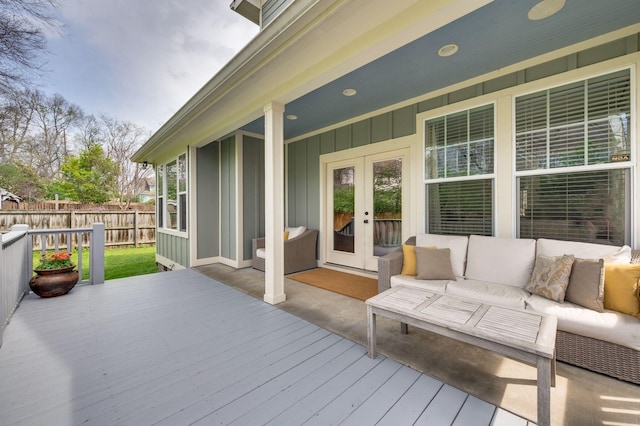 15 Westlawn Ct, Nashville, TN 37209 - deck featuring french doors, fence, and outdoor lounge area