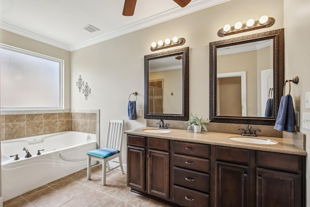 1702 Stoney Hill Ln, Spring Hill, TN 37174 - full bathroom with visible vents, ornamental molding, and a sink