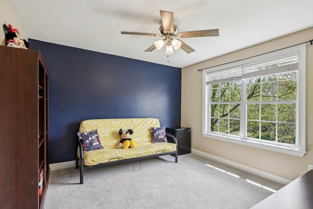 1702 Stoney Hill Ln, Spring Hill, TN 37174 - sitting room with carpet floors, a ceiling fan, and baseboards