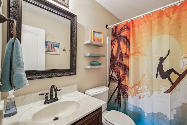 1702 Stoney Hill Ln, Spring Hill, TN 37174 - bathroom with toilet, vanity, and a shower with curtain