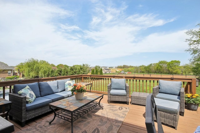 1702 Stoney Hill Ln, Spring Hill, TN 37174 - wooden terrace with an outdoor hangout area