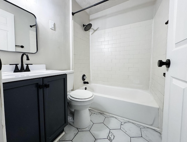 503 E Market St, Lebanon, TN 37087 - bathroom featuring tile patterned flooring, toilet, shower / bathing tub combination, and vanity