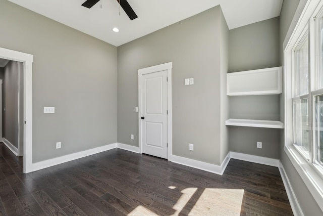10015 Charleston Dr, Lyles, TN 37098 - unfurnished room featuring dark wood-type flooring, baseboards, and ceiling fan