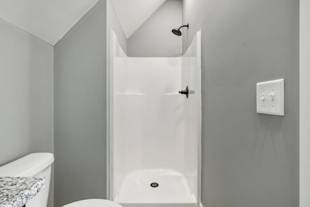 10015 Charleston Dr, Lyles, TN 37098 - full bath with toilet, a stall shower, and lofted ceiling