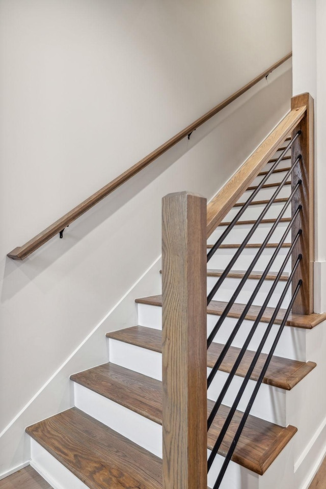 3207B Long Blvd, Nashville, TN 37203 - staircase featuring baseboards and wood finished floors